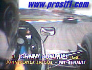 Camra embarque: Johnny Dumfries  bord de la Lotus...